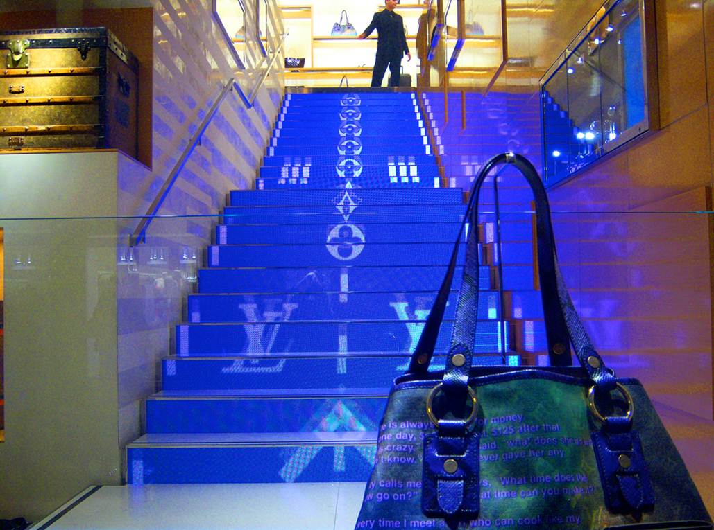 Louis Vuitton Store With Its Internal Creative Staircase Stock